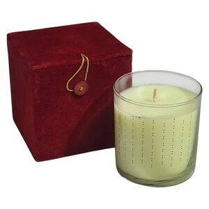 RARE Vintage Retired Calvin Klein LEAF Candle 8.2 Oz Glass Jar Red Velvet Box